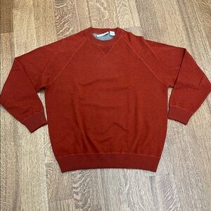 Autumn Cashmere Burgundy Brick Red Crewneck Sweater Men’s Large